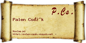 Palen Csák névjegykártya